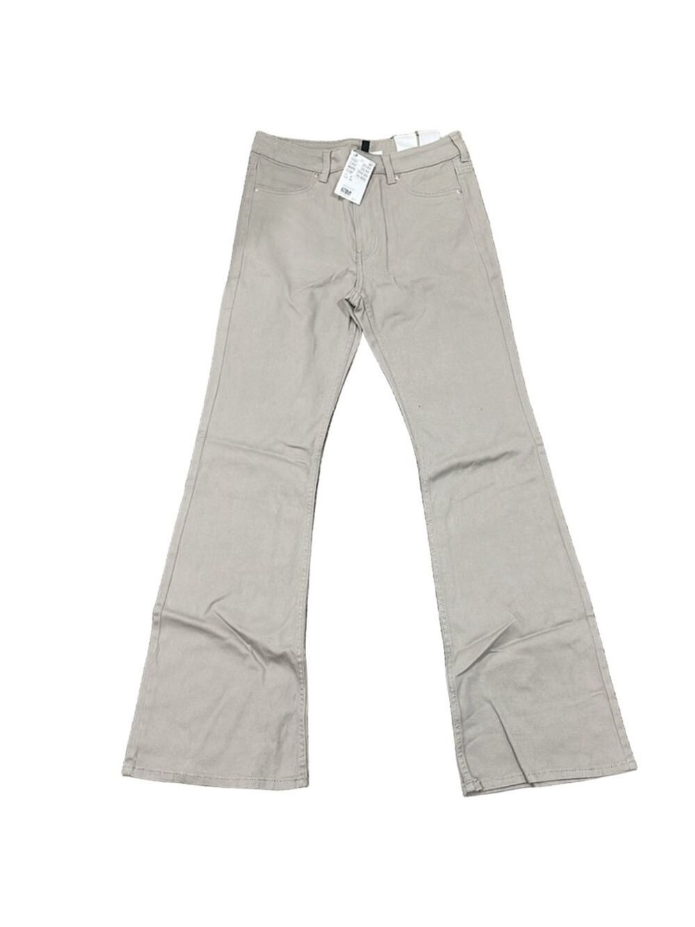 H&M Divided Beige Flare Pants Womens 8 NWT Cotton Stretch Five Pocket